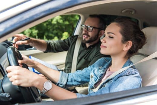 Cheerful Student And Teacher In Car At Driving Tes 2022 12 16 15 19 41 Utc