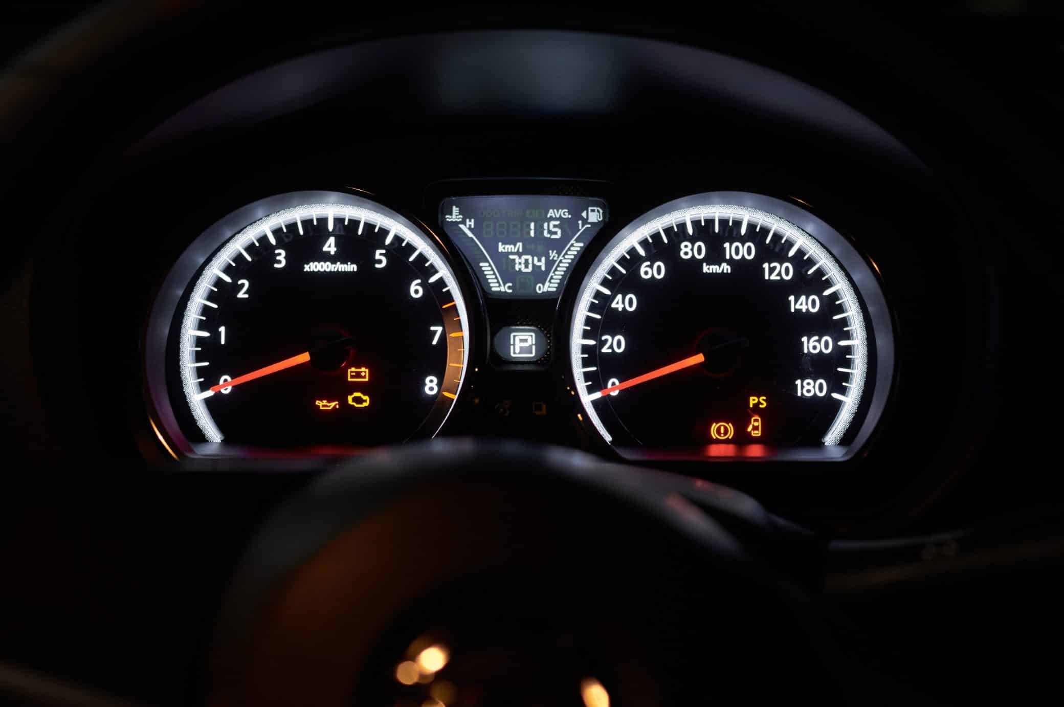 The sing and symbol on car dashboard