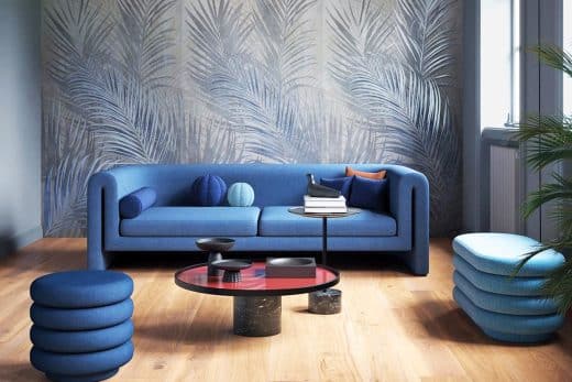 Illustration représentant des éléments de décoration intérieure tendance pour l'année 2024.