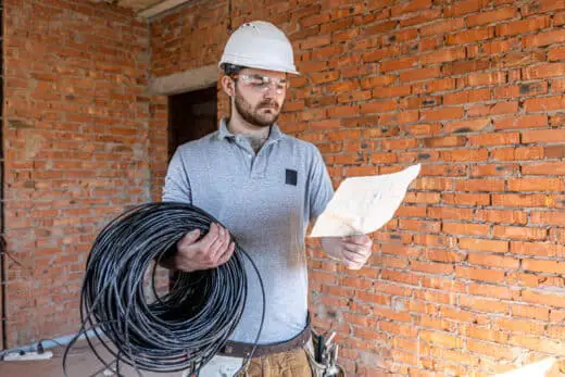 A Worker At A Construction Site Holds An Electrica 2023 11 27 05 07 15 Utc