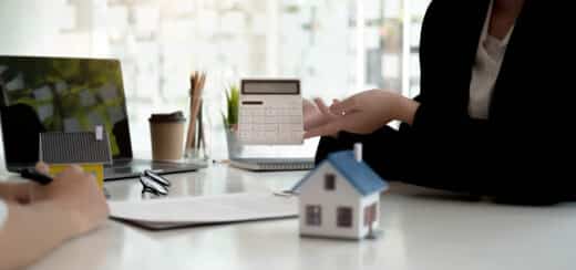 Real Estate Agent Broker Or House Developer Showing Contract For Buying House Agreement To Consultant Employee