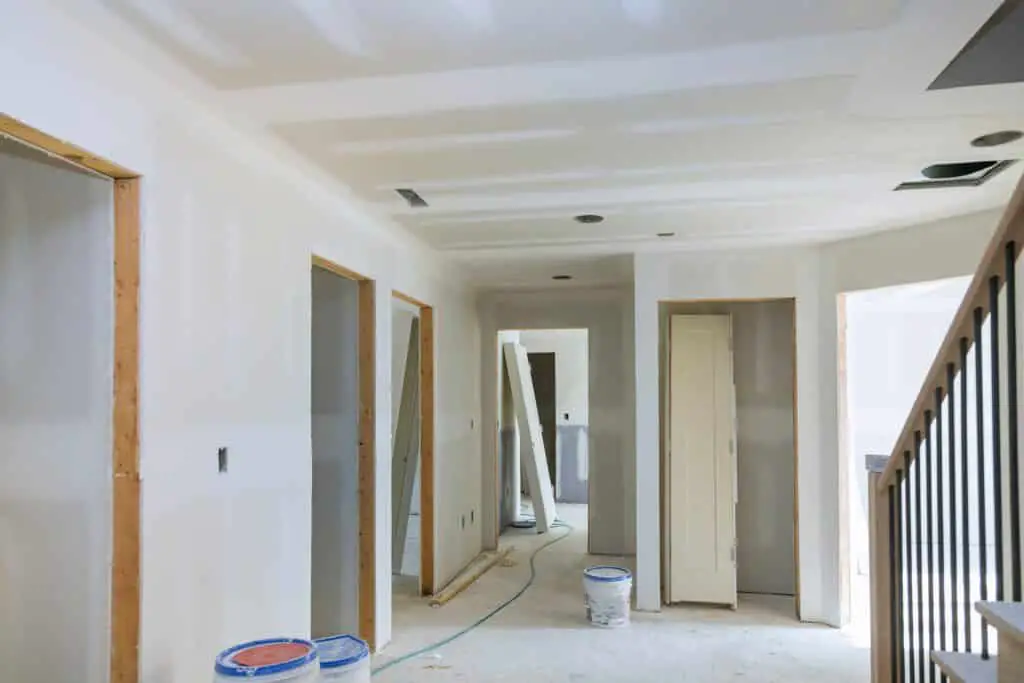 Interior Construction Of Housing Project With Door Installed