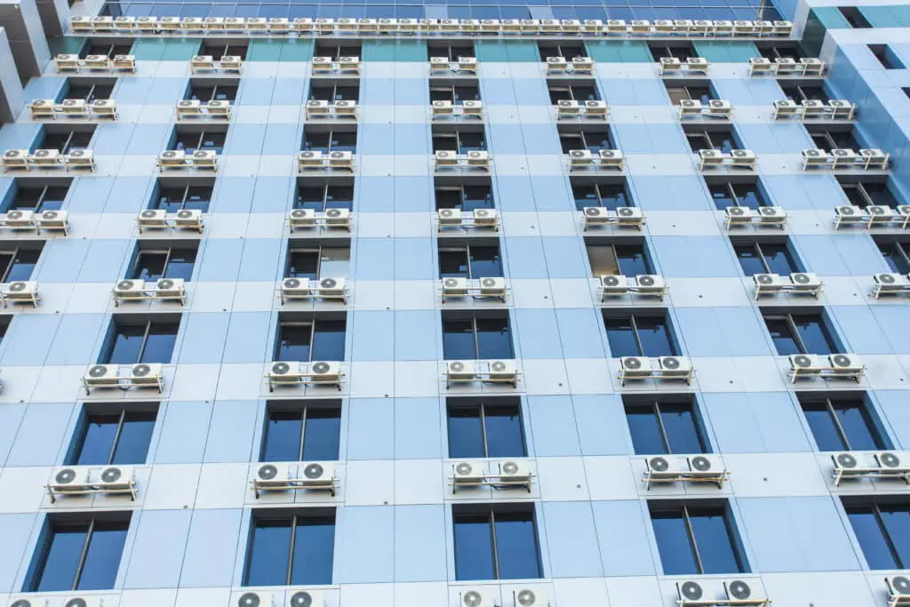 Wall With Many Air Conditioners