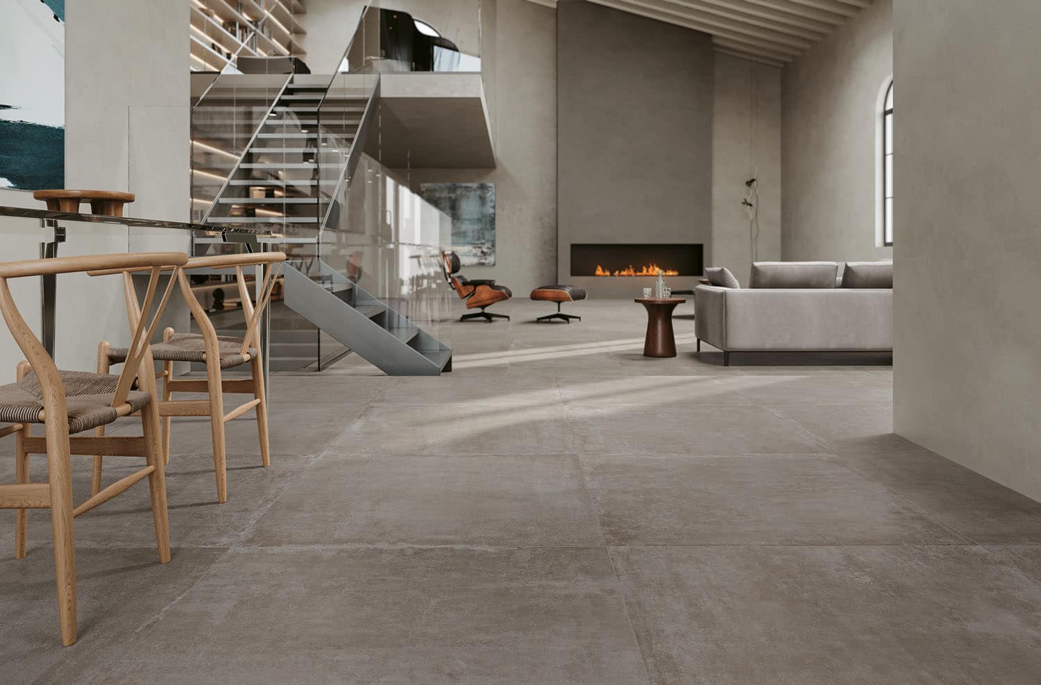 Carrelage dans escalier